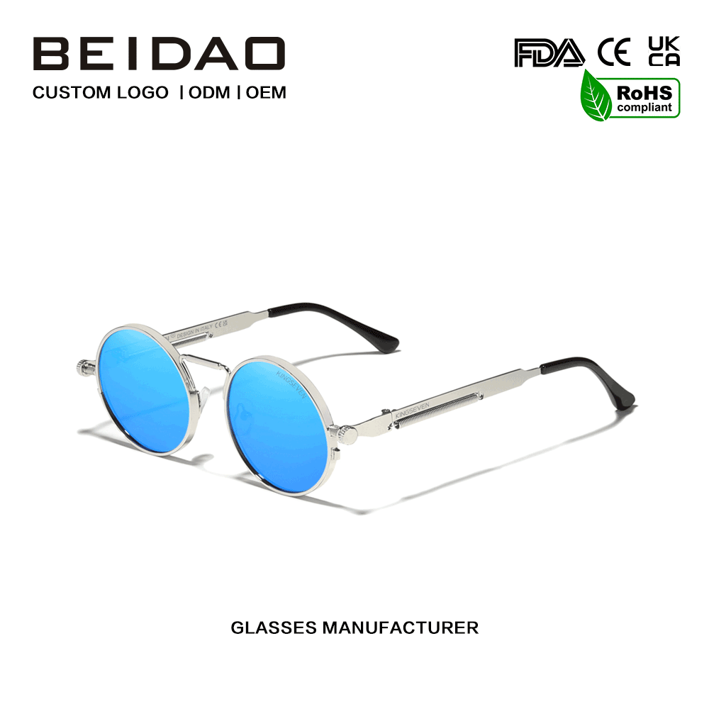 Designer UV400 beskyttelse solbriller med polariseret metalstel