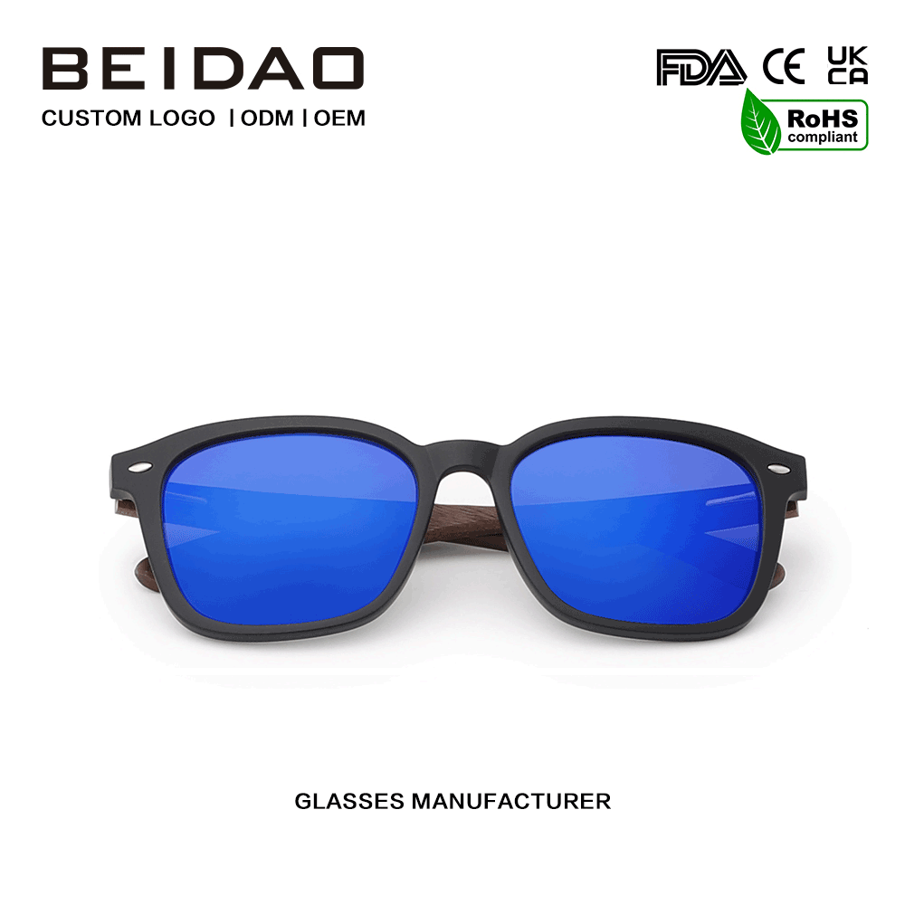 Fashion Retro Håndlavede UV400 TR90 stel polariserede solbriller