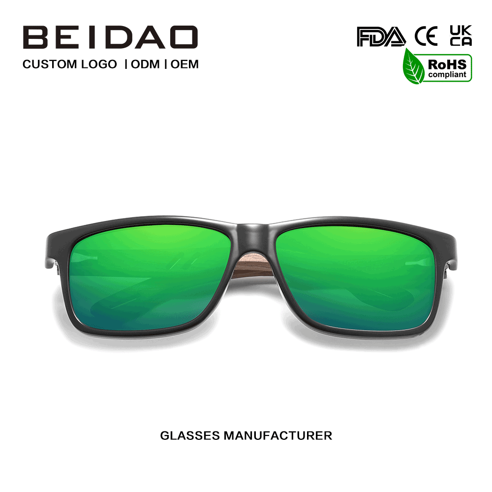 Håndlavet Walnut Frame Solbriller Eyewear