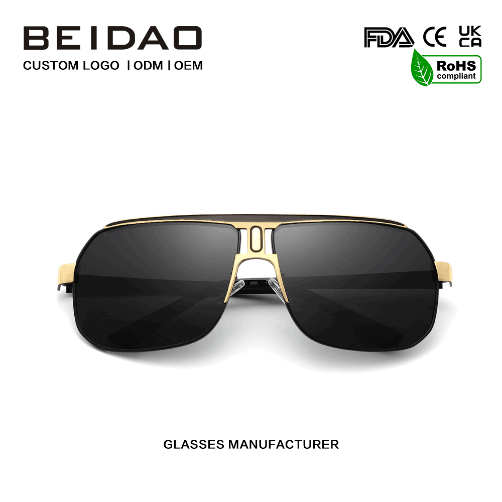 Moderne Big Alloy Frame UV400 beskyttelsessolbriller