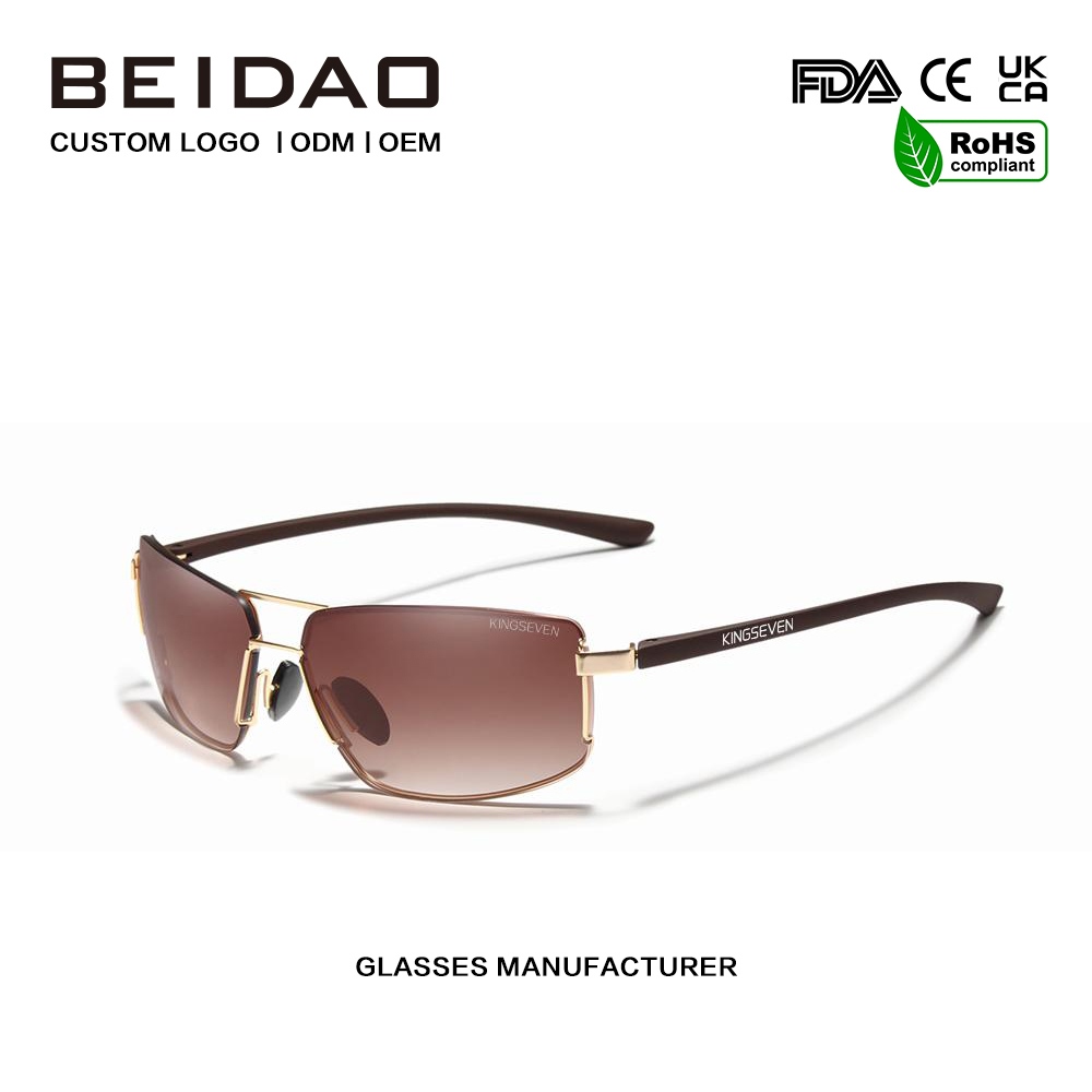 Unisex vintage firkantede aluminium polariserede solbriller